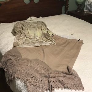 Light weight sweater jacket and skirt